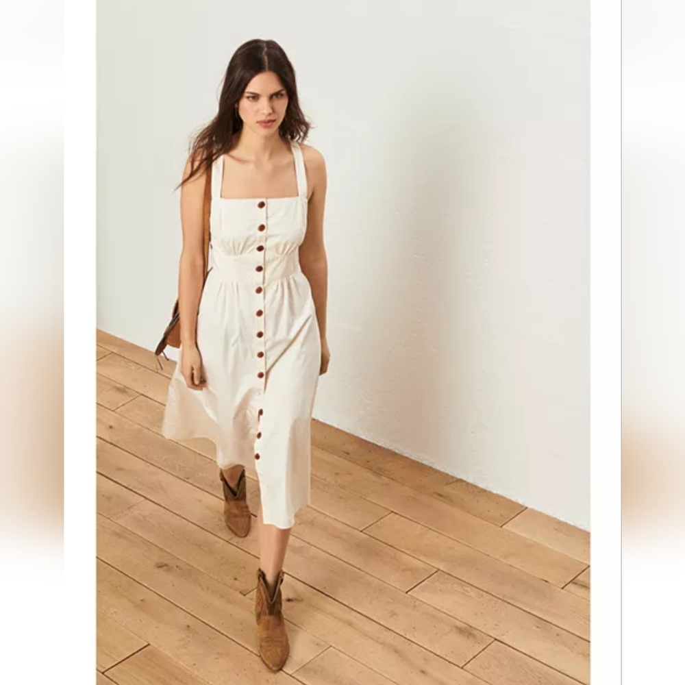 ba&sh Cybelle Backless Dress in Ecru Size 0